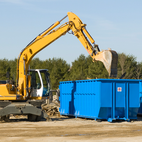 what size residential dumpster rentals are available in Tishomingo